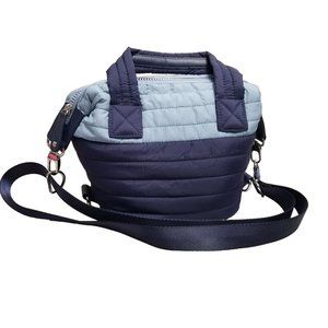 Sondra Roberts Squared Crossbody Purse Two Tone Blue Quilted Super Soft